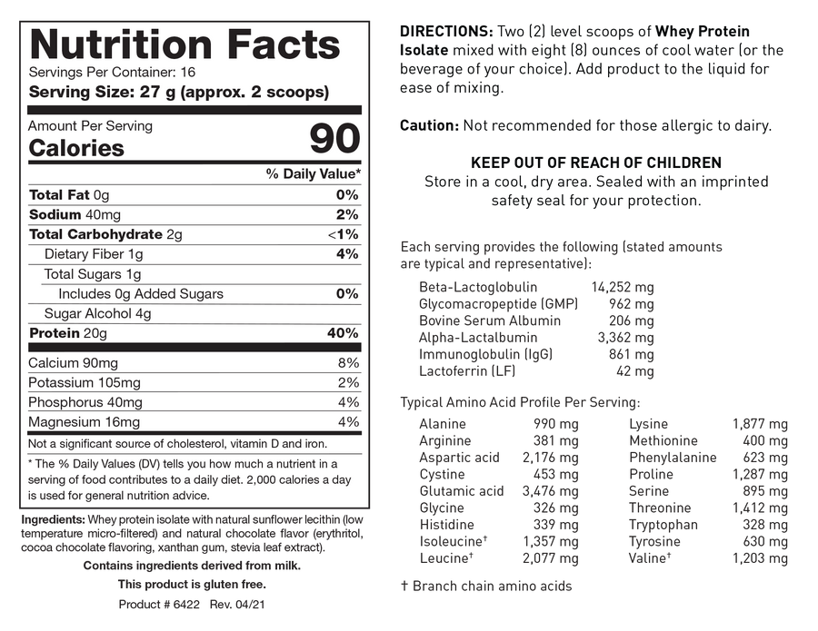 Whey Protein Isolate - Chocolate