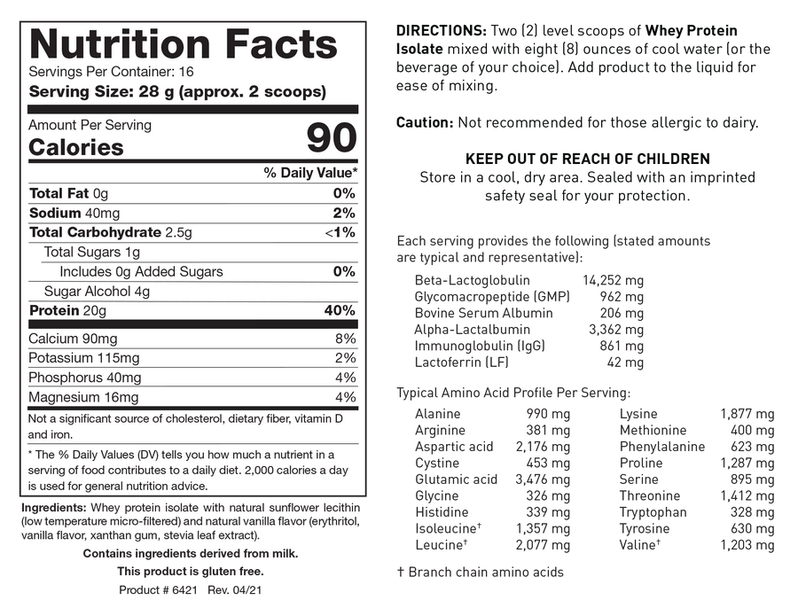 Whey Protein Isolate - Vanilla