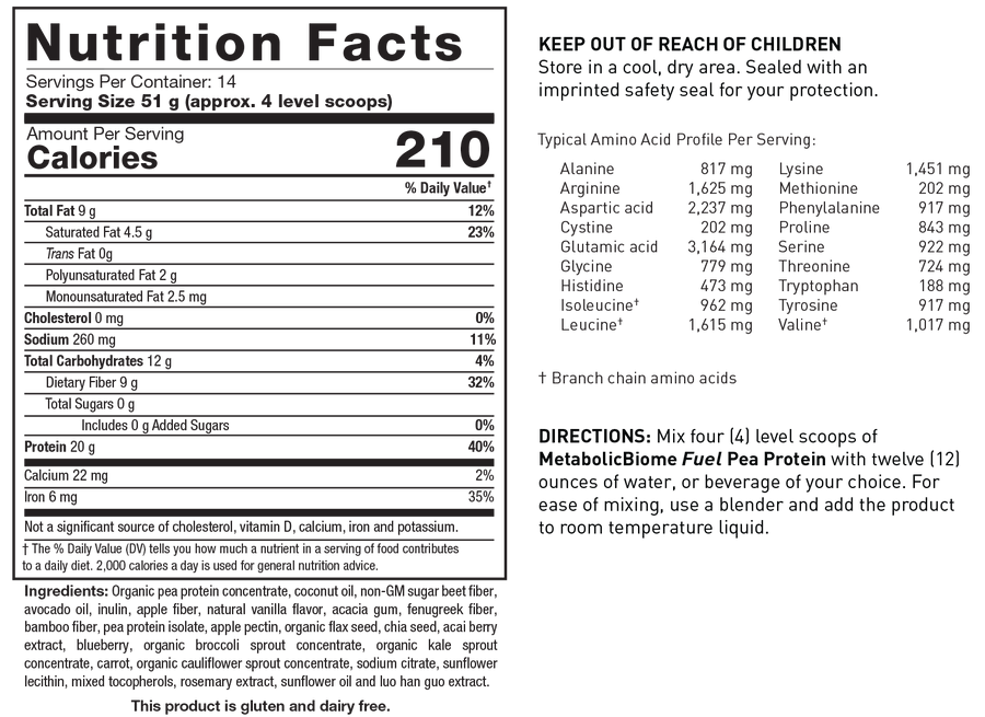 MetabolicBiome™ Fuel - Pea Protein Vanilla