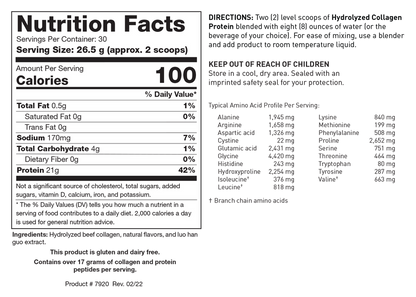 Hydrolyzed Collagen Protein Vanilla Creme